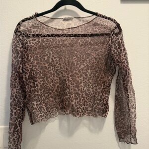 Leopard Print Sheer Top